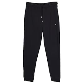 Alexander Mcqueen-Pantalones de chándal con cordón bordado en algodón negro de Alexander McQueen-Negro