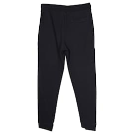 Alexander Mcqueen-Alexander McQueen Embroidered Drawstring Sweatpants in Black Cotton-Black