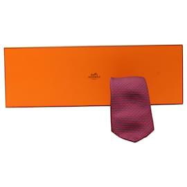 Hermès-Hermes H Bicolore-Krawatte aus roter und blauer Seide-Andere
