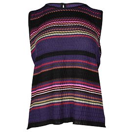 Top sem mangas Missoni em rayon multicolorido Roxo