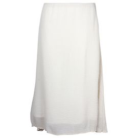 Jupe mi-longue texturée Mansur Gavriel en soie crème Blanc Écru