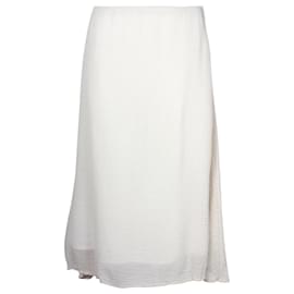 Mansur Gavriel-Mansur Gavriel Textured Midi Skirt in Cream Silk-White,Cream