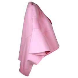 Valentino Garavani-Abrigo estilo capa de lana rosa de Valentino Garavani-Rosa