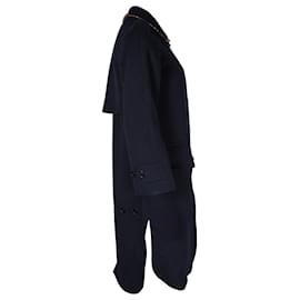 Burberry-Burberry Car Coat in Navy Blue Cashmere-Blue,Navy blue