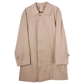 Burberry Vintage Collared Trench Coat in Beige Polyester Beige