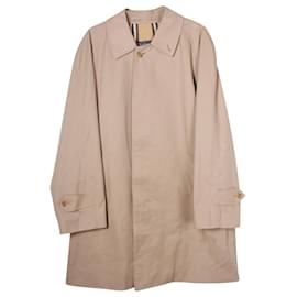 Burberry-Burberry Vintage Collared Trench Coat in Beige Polyester-Beige