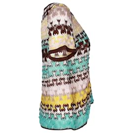 Missoni-Maglia Missoni a maniche corte in maglia di viscosa multicolor-Multicolore