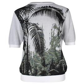 Dries Van Noten-Dries Van Noten Palm Tree Print Top in White Cotton-White