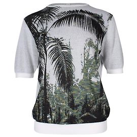 Top de algodón blanco con estampado de palmeras de Dries Van Noten Blanco