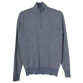 Pull Loro Piana Roadster Half-Zip en Cachemire Bleu Bleu