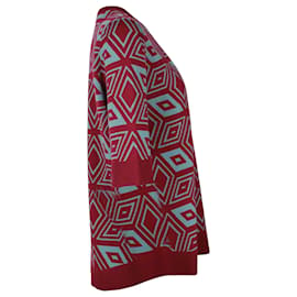 Dries Van Noten-Geometrischer Pullover mit Rundhalsausschnitt von Dries Van Noten aus mehrfarbiger Wolle-Mehrfarben