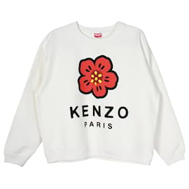 Kenzo-Kenzo Boke Blumenpullover aus weißer Baumwolle-Weiß