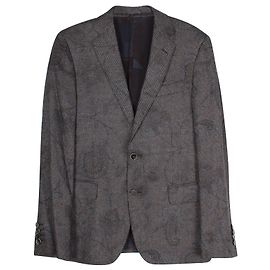 Conjunto de blazer e calça Etro Floral Jacquard em mistura de seda e lã cinza Cinza