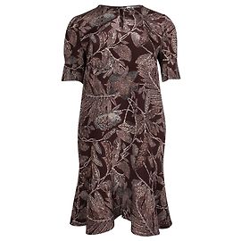 Chloé Chloe Robe évasée à fleurs en soie marron Marron