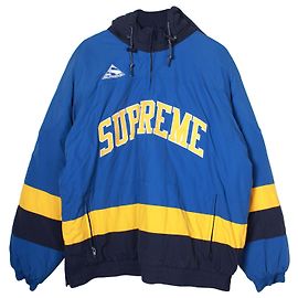 Supreme Puffy Hockey Pullover aus blauem Nylon Blau
