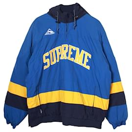 Supreme-Supreme Puffy Hockey Pullover in Blue Nylon-Blue