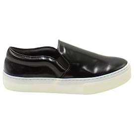 Céline-Celine Slip-On Sneakers in Black Leather-Black