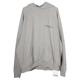 Fear of God-Fear of God Essentials Core Collection Pullover Hoodie in Grey Cotton-Grey