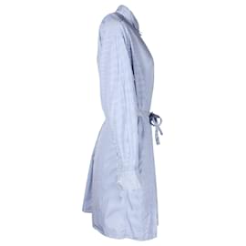 Kenzo-Vestido camisa listrada Kenzo em algodão azul-Azul