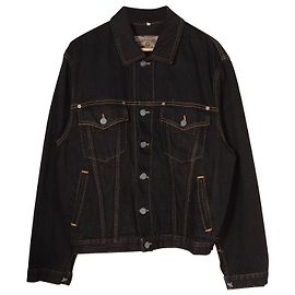 Armani Jeans Jeansjacke aus schwarzer Baumwolle Schwarz