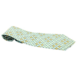 Versace-Gianni Versace Printed Tie in Light Blue Silk-Blue,Light blue