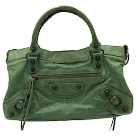 Balenciaga-Balenciaga Classic City RH Tote in Light Olive Leather -Green,Olive green