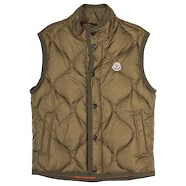 Moncler-Moncler Canut Quilted Vest in Green Nylon-Green