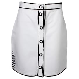 Fendi-Fendi Roma Joshua Vides 2D-effect Pencil Skirt in White Cotton-White