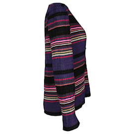 Missoni-Missioni Striped Cardigan in Multicolor Rayon-Multiple colors