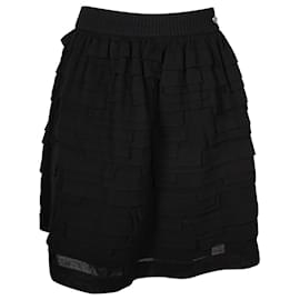 Chanel-Minifalda de varios niveles de Chanel en algodón negro-Negro