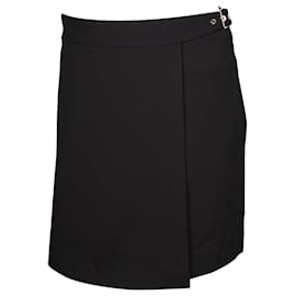 Hermès-Hermes Overlap Detail Shorts in Black Wool-Black