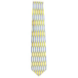 Gucci-Gucci Printed Tie in Yellow Silk-Yellow