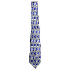 Lanvin Printed Tie in Grey Silk Grey