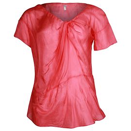 Chloé Top drapé Chloe en soie rouge Rouge