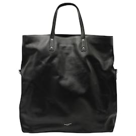 Saint Laurent-Saint Laurent Foldover Tote Bag in Black Leather-Black