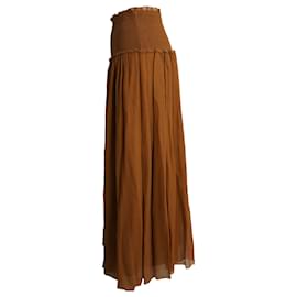 Zimmermann-Falda a media pierna con frunces y arrugas Bonita en algodón y seda marrón de Zimmermann-Castaño