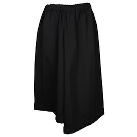Calça plissada assimétrica Comme des Garcons em lã preta Preto