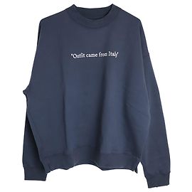 Off White Off-White „Outfit Came From Italy“ Rundhals-Sweatshirt aus marineblauer Baumwolle Blau Marineblau