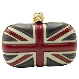 Alexander McQueen Pochette Britannia Skull Box en Cuir Multicolore Multicolore