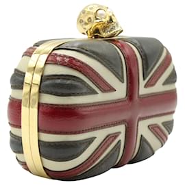 Alexander Mcqueen-Clutch caixa de caveira Alexander McQueen Britannia em couro multicolorido-Multicor