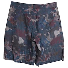Dior-Dior x Peter Doig Oblique Camo Shorts in Multicolor Silk-Multiple colors