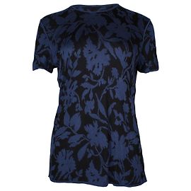 Giorgio Armani T-Shirt floreale Armani in viscosa blu navy Blu