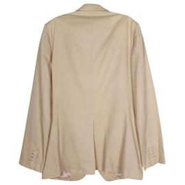 Dolce & Gabbana-Dolce & Gabbana Tailored Single Breasted Blazer in Beige Cotton-Brown,Beige