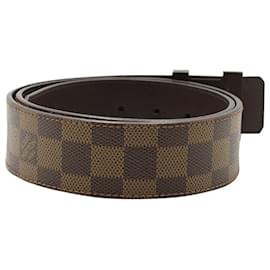 Louis Vuitton-Louis Vuitton LV Buckle Belt in Brown Damier Leather-Brown