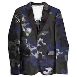 Dsquared2-Dsquared2 Camouflage Evening Blazer in Multicolor Polyester-Multiple colors