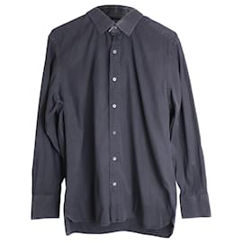 Tom Ford-Camicia classica con bottoni Tom Ford in cotone nero-Nero