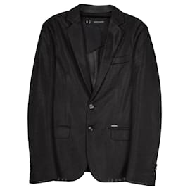 Dsquared2-Dsquared2 Semi-sheer Mesh Tailored Blazer in Black Polyester-Black