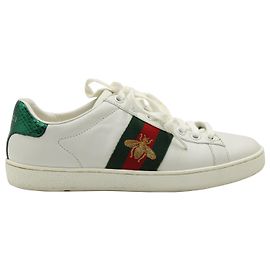 Sneakers Gucci Ace Bee in pelle bianca Bianco
