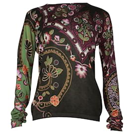 Etro-Etro Long Sleeve Top in Floral Print Silk-Other