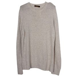 Loro Piana Pullover mit Rundhalsausschnitt aus beigem Kaschmir Beige